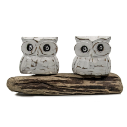 DECO BOIS DOUBLE OWL 17X12 CM