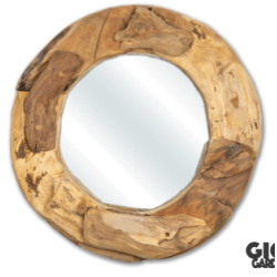 MIROIR EN BOIS TECK ROND...